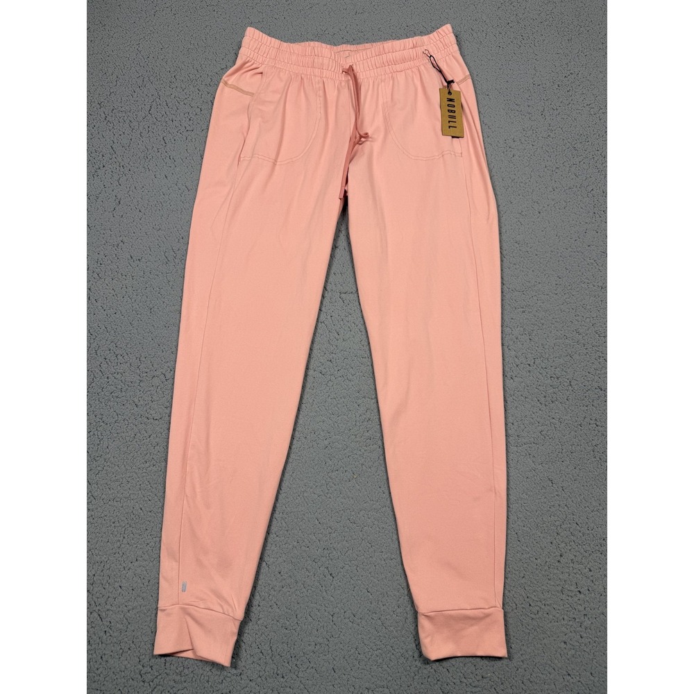 NWT‎ NOBULL Jogger Pants Womens Medium Pink Light Coral Elastic Waist Athletic